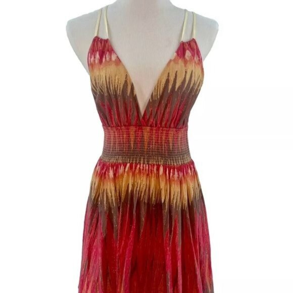 Free People Lurex Sleeveless Indian Summer Mini Dress - Picture 2 of 16